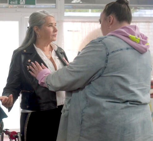1 Lorraine Bracco letting Sharon Rooney's character touch her chest in the TV show Jerk.